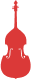تصویر وکتور قرمز رنگ از ساز ویولن سل